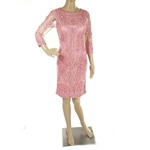 Sz 6 Sue Wong Ribbon Applique Cocktail Dress